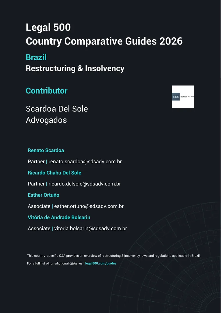 Capa do Legal 500 Country Comparative Guides 2026, Brazil: Restructuring & Insolvency